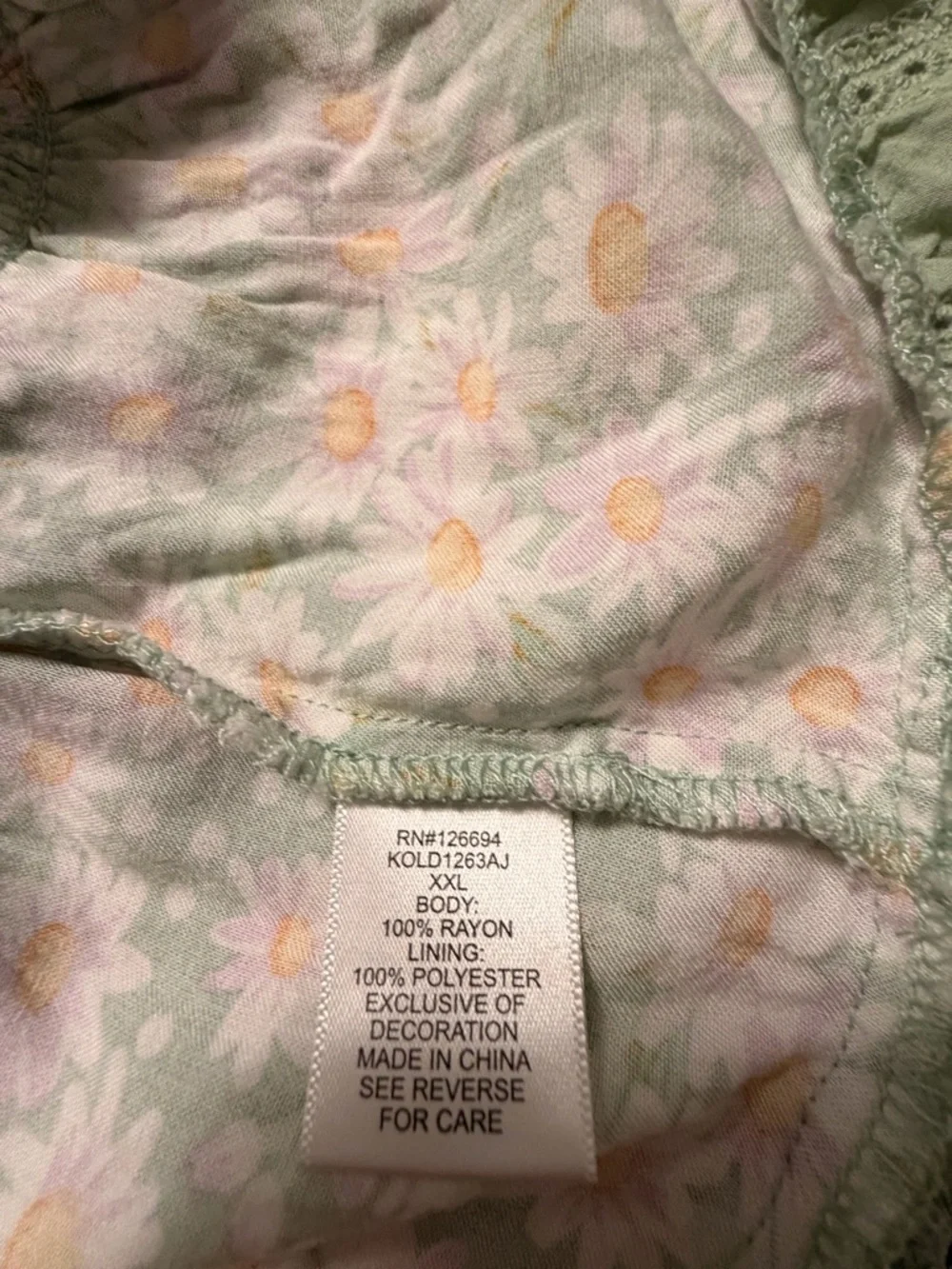 Women’s Floral Tie-Shoulder Mini Dress - Green - Picture 8 of 8